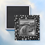 Make Your Own Cute Personalised Pet Photo Magnet<br><div class="desc">Create a heartwarming keepsake with our custom photo magnet adorned with a charming black and white paw print pattern frame. Preserve your cherished pet's memory by adding their adorable picture to this magnet. A perfect way for pet owners to showcase their furry friends and cherish the special moments together.</div>