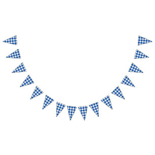 Make Your Own Deep Blue Gingham Bunting