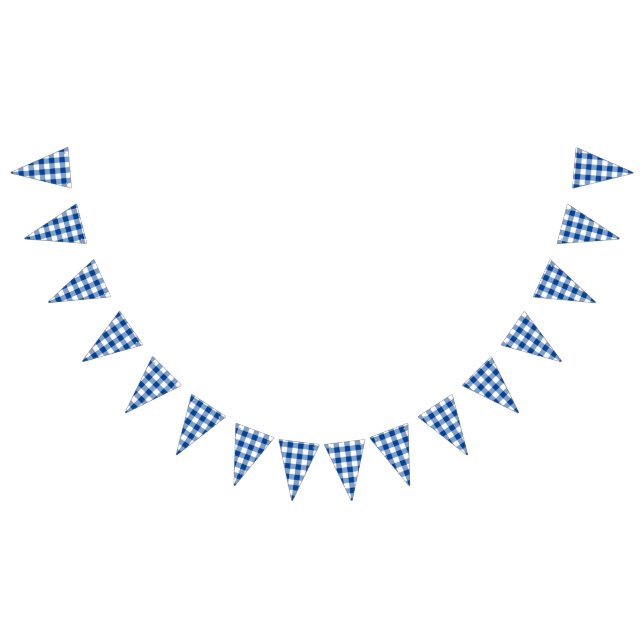 Make Your Own Deep Blue Gingham Bunting (All)
