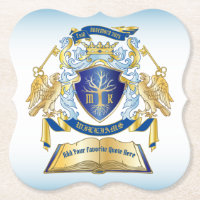 Make Your Own Emblem Tree Book Key Crown Gold Blue