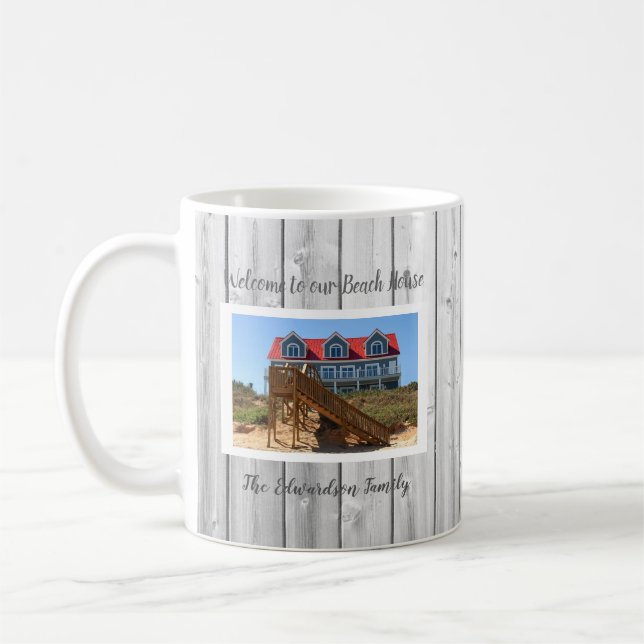 Make your own family family beach summer house coffee mug (Left)