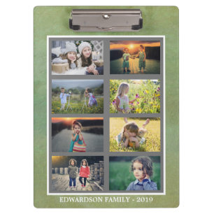 Make your own family photo collage watercolor clipboard
