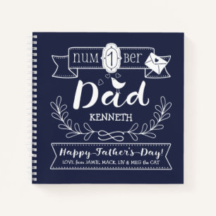 Make Your Own Father’s Day No. 1 Dad Cute Monogr Notebook