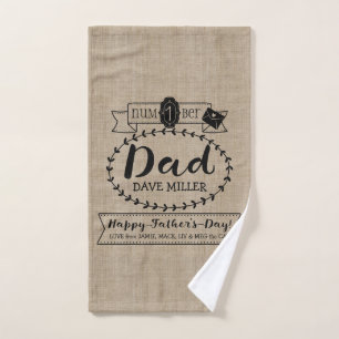 Make Your Own Father’s Day Number 1 Dad Monogram Hand Towel