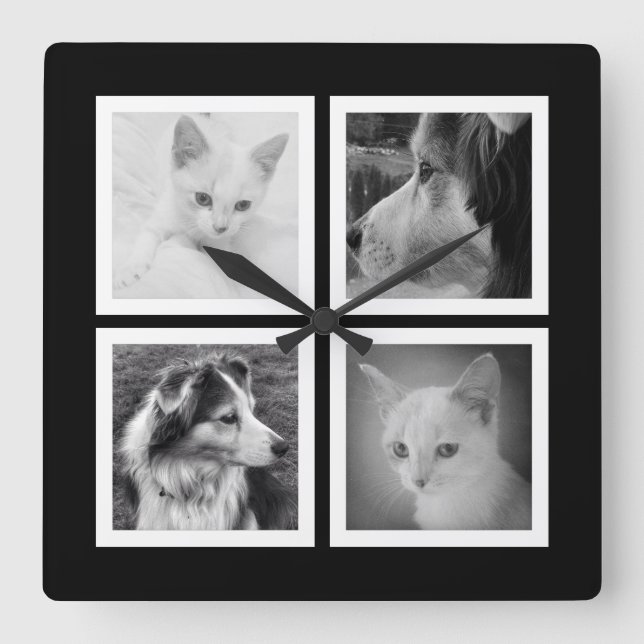 Make Your Own Four Instagram Photo Square Clock (Front)