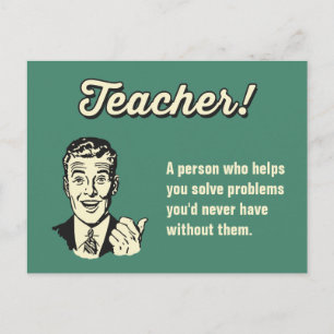 Make Your Own Funny Teacher Definition for Student Postcard