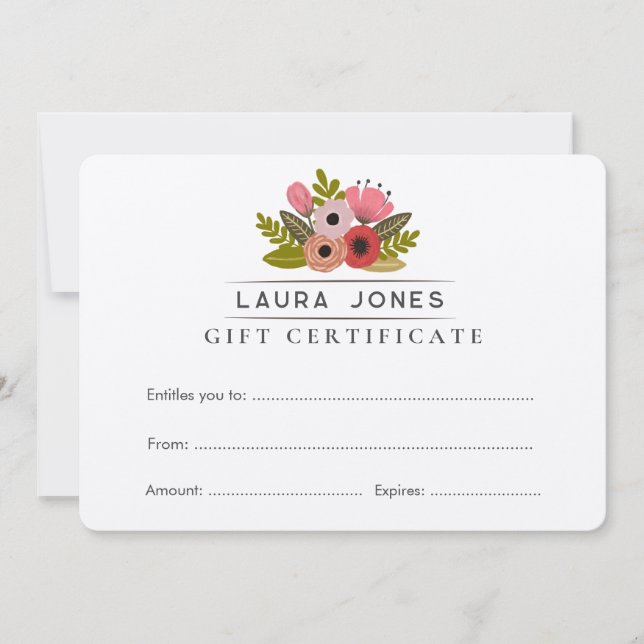 Make Your Own Gift Certificate Voucher Template (Front)