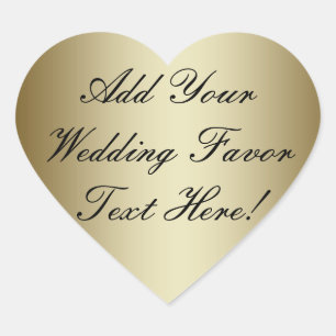 Make your own Gold Wedding Favour Heart Sticker