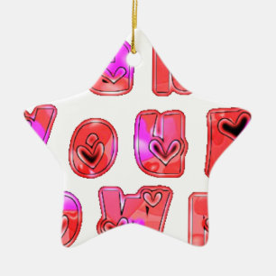 Make Your Own Hearts Art Print Design Ceramic Tree Decoration