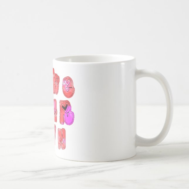 Make Your Own Hearts Art Print Design Coffee Mug (Right)