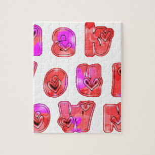 Make Your Own Hearts Art Print Design Jigsaw Puzzle