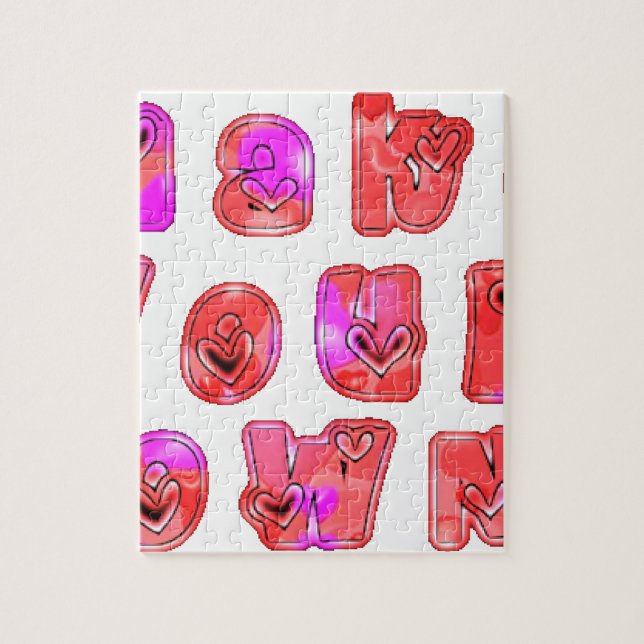 Make Your Own Hearts Art Print Design Jigsaw Puzzle (Vertical)