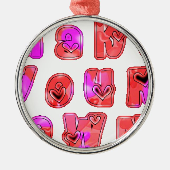 Make Your Own Hearts Art Print Design Metal Tree Decoration (Front)