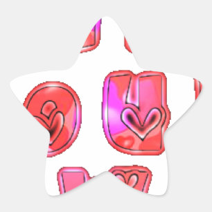 Make Your Own Hearts Art Print Design Star Sticker
