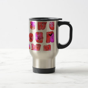 Make Your Own Hearts Art Print Design Travel Mug