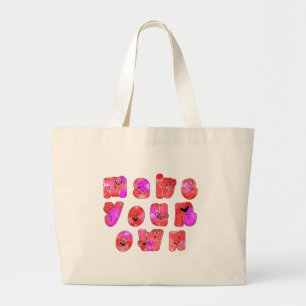 Make Your Own hearts Large Tote Bag