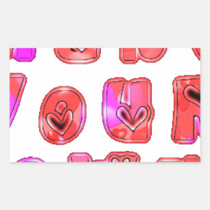 Make Your Own hearts Rectangular Sticker