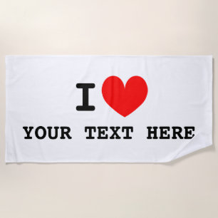 Make your own i love i heart beach towel