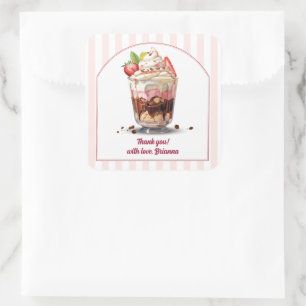 Make Your Own Ice Cream Sundae Birthday Party Square Sticker