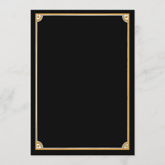 Make Your Own Invitations - Black & Gold Border