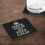 Make Your Own Keep Calm and Carry On Coasters<br><div class="desc">Make your own Keep Calm and Carry On coasters using our easy to customise template. All text can be changed,  re-sized,  moved or deleted. The background colour can be changed from black to any colour of your choice - match with your home decor. 

Let your creativity flow!</div>