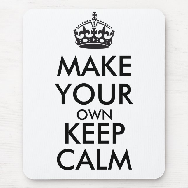 Make your own keep calm - black mouse mat (Front)