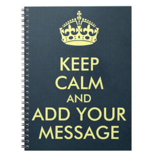 Make Your Own Keep Calm Grey Blue Kraft Paper Notebook