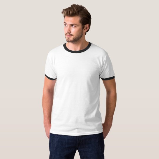 Men's Basic Ringer T-Shirt, White/Black