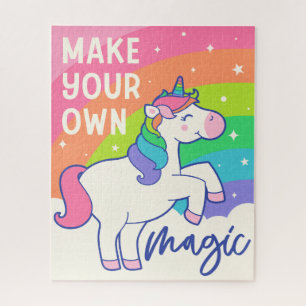 Make Your Own Magic   Cute Unicorn Jigsaw Puzzle