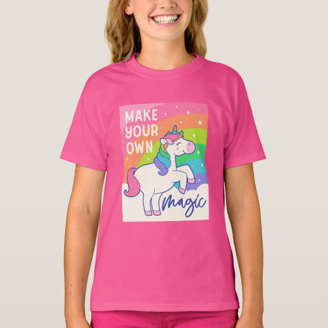 Make Your Own Magic | Cute Unicorn T-Shirt (Front)