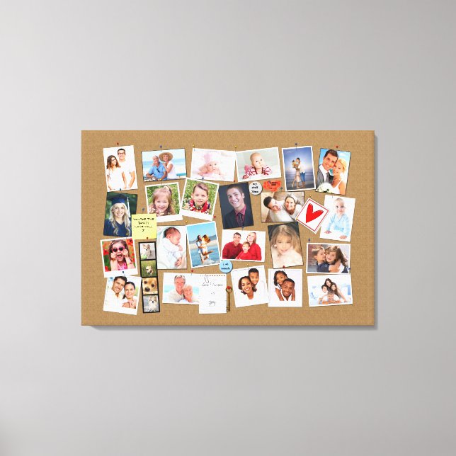 Make Your Own Memories Photo Faux Cork Board Canvas Print (Front)