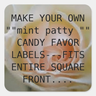 MAKE YOUR OWN MINT PATTY  ----CANDY SQUARE LABELS