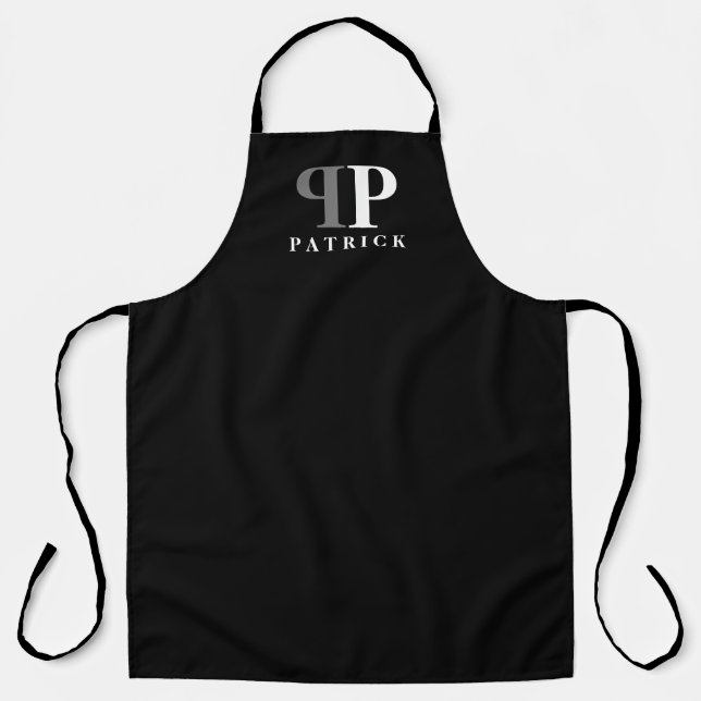 Make your own mirrored monogram initial BBQ apron (Front)