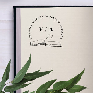 Make Your Own Modern Book Custom Library  Rubber Stamp