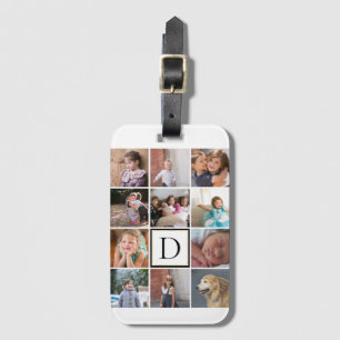 Make your own monogram and photo collage diy luggage tag