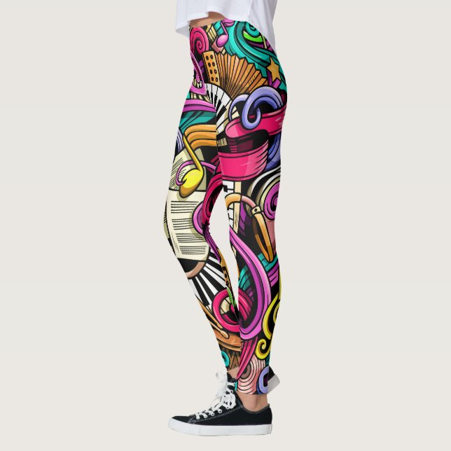 Make Your Own MUSIC Pop Fashion Leggings (Left)