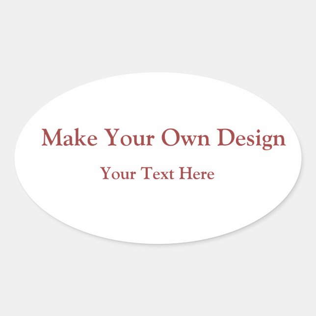 Make Your Own Oval Sticker for Personalisation (Front)