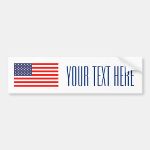Make your own patriotic usa flag bumper sticker