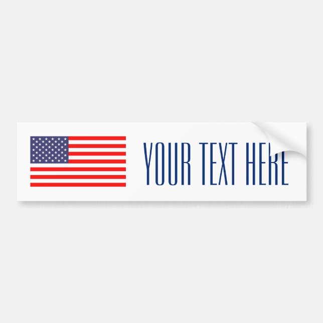 Make your own patriotic usa flag bumper sticker (Front)