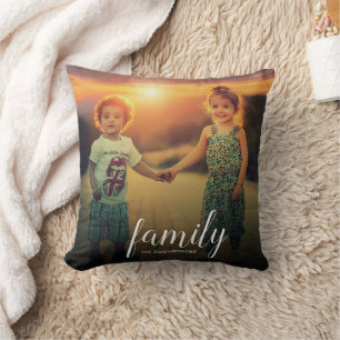 Make your own personal family photo text overlay cushion
