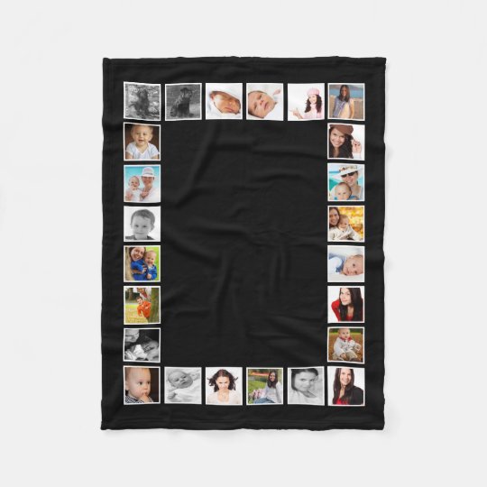 Make Your Own Personalised 24 Photo DIY Custom Fleece Blanket Zazzle