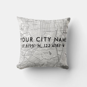 Make Your Own Personalised City Map Template Cushion