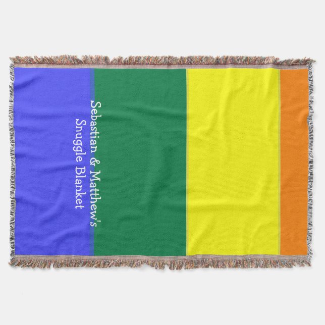 Make Your Own Personalised Gay Pride Flag Throw Blanket (Front)