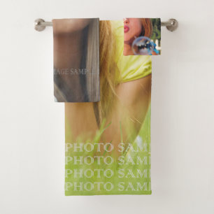 Make your own personalised photo bath towel set