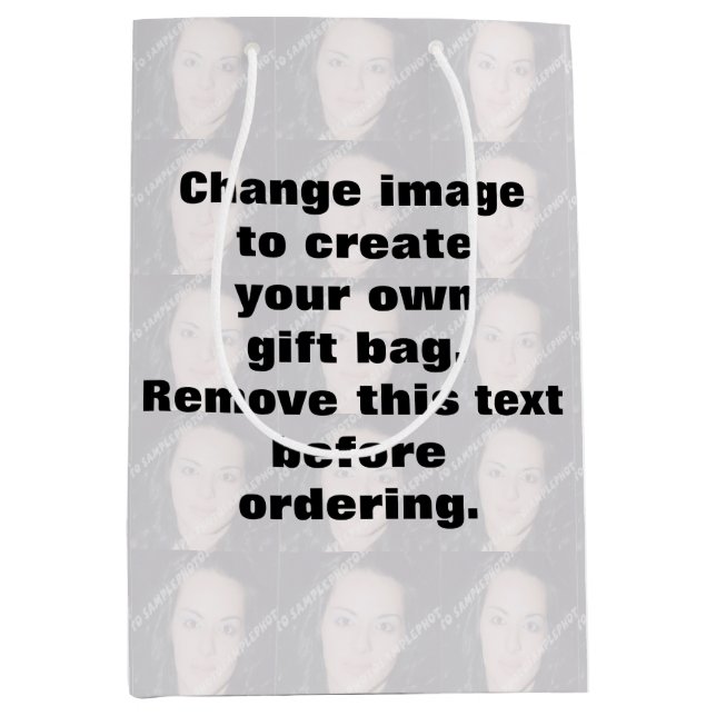 Make your own personalised photo medium gift bag (Front)