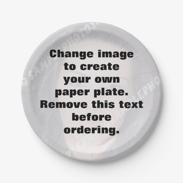 Make your own personalised photo paper plate (Front)