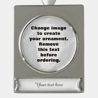 Make your own personalised photo silver plated banner ornament