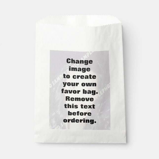 Make your own personalised template photo favour bags (Front)