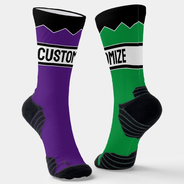 Make Your Own Personalised Text and Colour Custom Socks (Angled)