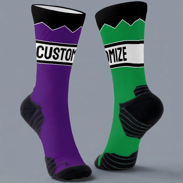Make Your Own Personalised Text and Colour Custom Socks (Make your own custom text and color socks. Personalize with your own name or other text.)